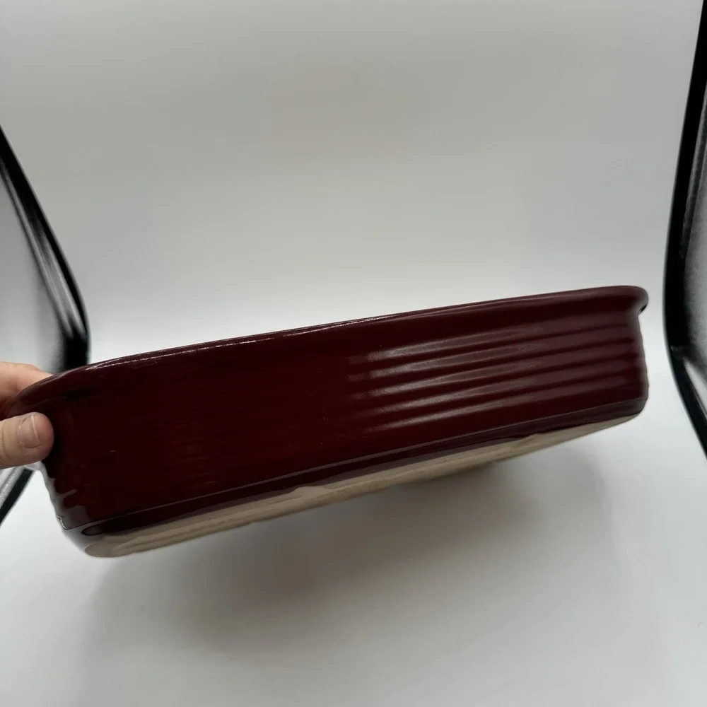 Pampered Chef 1338 Cranberry 9x13 New Traditions Baker Stoneware Seasoned Stone